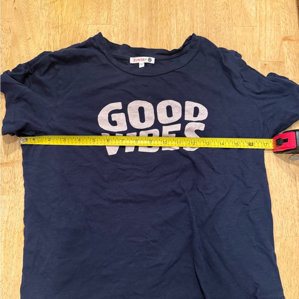 Sundry Good Vibes Blue Graphic Tee T-Shirt XS - Picture 4 of 5